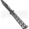 Bear & Son 115DSV Silver Vein Butterfly Knife - Damascus Plain