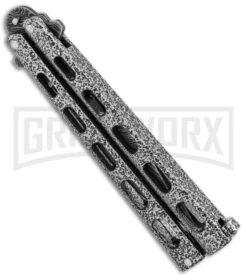 Bear & Son 115DSV Silver Vein Butterfly Knife - Damascus Plain 6 Bear & Son 115DSV Silver Vein Butterfly Knife - Damascus Plain -Elite Knives Shop Bear and Son Butterfly Black Damascus 115DSV BHQ 83522 jr side large