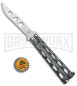 Bear & Son 114 Galaxy Butterfly Trainer Knife - Stonewash Dull -Elite Knives Shop Bear and Son Butterfly Trainer Black Sparkle SW BHQ 141044 jr bottlecap large