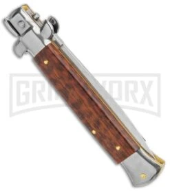 Frank B 9" Italian Stiletto Snakewood Automatic Knife - Dagger Satin -Elite Knives Shop Beltrame 9in Italian Stiletto Snakewood Dagger GX 35564 jr side large