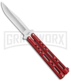 Benchmark BM009 Red Balisong Butterfly Knife - Satin Plain