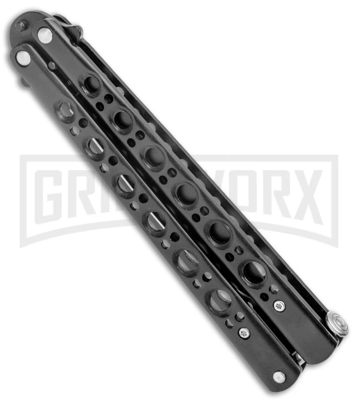 Black Balisong Butterfly Knife - (9.60" Black) 3 Black Balisong Butterfly Knife - (9.60" Black) - Image 3