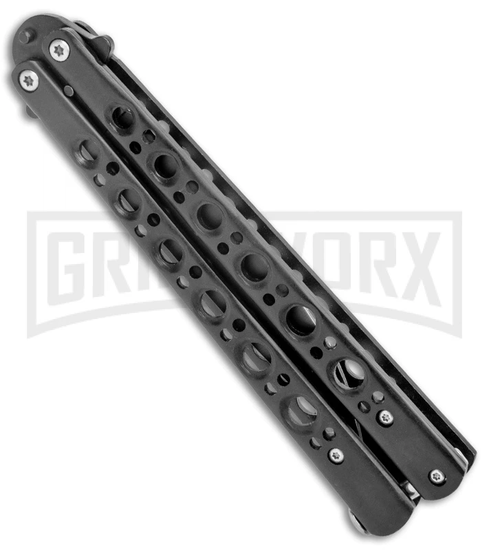 Black Balisong Butterfly Knife - (9.60" Black) 2 Black Balisong Butterfly Knife - (9.60" Black) - Image 2