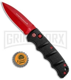 Boker Kalashnikov Black Widow Automatic Knife - D2 Dagger Red Plain -Elite Knives Shop Boker Black Widow Kalashnikov Dagger Auto Red 01KALS44NSOI BHQ 92706 jr bottlecap update large