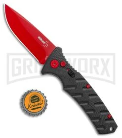 Boker Plus Black Widow Strike Automatic Knife - Drop Point Red -Elite Knives Shop Boker Black Widow Strike Drop DP Black Red 01BO434NSOI BHQ 97030 jr bottlecap large