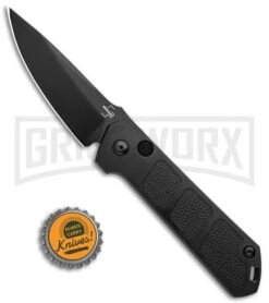 Boker Kihon Black Automatic Knife - Black Plain -Elite Knives Shop Boker Burnley Kihon DP Auto Black BHQ 101390 jr bottlecap large