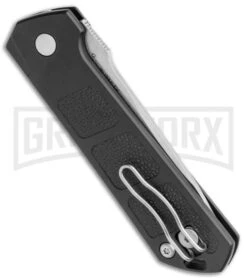 Boker Kihon Black Automatic Knife - Stonewash Plain -Elite Knives Shop Boker Burnley Kihon DP Auto SW BHQ 101389 jr side large