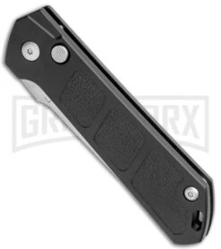 Boker Kihon Black Automatic Knife - Stonewash Plain -Elite Knives Shop Boker Burnley Kihon DP Auto SW BHQ 101389 jr spine large