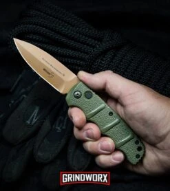 Boker Kalashnikov Desert Warrior Dagger Automatic Knife - Copper Plain -Elite Knives Shop Boker Desert Warrior Kalashnikov Dagger Automatic Knife OD Green Copper BHQ30436 kp rope in hand web large