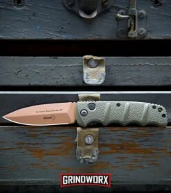 Boker Kalashnikov Desert Warrior Dagger Automatic Knife - Copper Plain -Elite Knives Shop Boker Desert Warrior Kalashnikov Dagger Automatic Knife OD Green Copper BHQ30436 kp tool box 2 web large