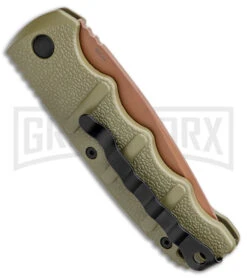 Boker Kalashnikov Desert Warrior Tanto Automatic Knife - Copper Plain -Elite Knives Shop Boker Desert Warrior Kalashnikov Tanto Auto OD Green D2 Copper BHQ 96967 jr side large