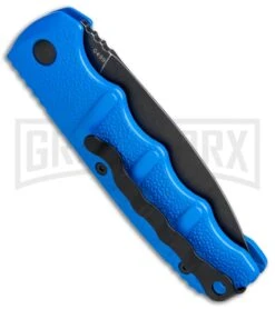 Boker Kalashnikov Blue Automatic Knife - Dagger Smokewash Plain -Elite Knives Shop Boker Kalashnikov Dagger Auto Blue Black 01KALS32N BHQ 75530 jr side 2 large