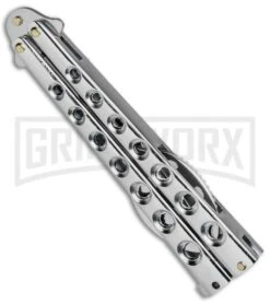 Boker Magnum 09RY250 Balispoon Butterfly Trainer - Satin Spoon -Elite Knives Shop Boker Magnum Balispoon Butterfly Trainer Satin Spoon 09RY250 BHQ 80893 jr side large