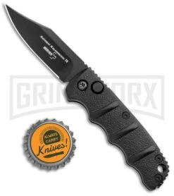 Boker Mini Kalashnikov Black Bowie Automatic Knife - Black Plain -Elite Knives Shop Boker Mini Kalashnikov Bowie Auto Black BHQ 96965 jr bottlecap large