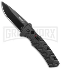 Boker Mini Strike Automatic Knife Black - Drop Point Black Plain