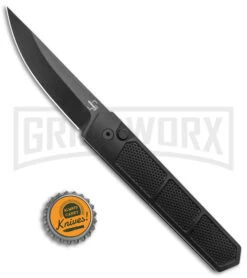 Boker Plus Kwaiken Grip Automatic Knife - D2 Black Plain -Elite Knives Shop Boker Plus Kwaiken Grip Auto Black Aluminum Black BHQ 175283 jr bottlecap large