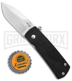 Boker Plus Shamsher Black Automatic Liner Lock Knife - Satin Plain -Elite Knives Shop Boker Plus Shamsher Auto LL Black G 10 Satin BHQ 139170 jr bottlecap large
