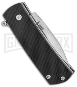 Boker Plus Shamsher Black Automatic Liner Lock Knife - Satin Plain -Elite Knives Shop Boker Plus Shamsher Auto LL Black G 10 Satin BHQ 139170 jr side 2 large