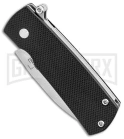 Boker Plus Shamsher Black Automatic Liner Lock Knife - Satin Plain -Elite Knives Shop Boker Plus Shamsher Auto LL Black G 10 Satin BHQ 139170 jr spine large
