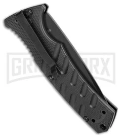 Boker Plus Strike Automatic Knife - Drop Point Black Plain -Elite Knives Shop Boker Plus Strike Bowie Auto Black 01BO433NSOI BHQ 97031 jr side large