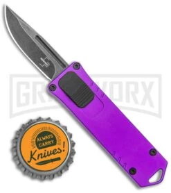 Boker Plus USB OTF Black Automatic Knife Aluminum - Purple SW Plain -Elite Knives Shop Boker Plus USB OTF Auto Purple Aluminum Black SW 06EX277SOI BHQ 125999 jr bottlecap large
