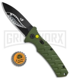 Boker Warhawk Strike Automatic Knife - Dagger -Elite Knives Shop Boker Plus Warhawk Strike Dagger Auto Green Black BHQ 113922 jr bottlecap large