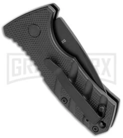 Boker Stubby Strike Black Automatic Knife CA Legal - Black -Elite Knives Shop Boker Stubby Strike CA Legal Auto Black 01BO441NSOI BHQ 99647 jr side large