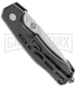 Boker Thunder Storm Automatic Knife Black - Satin Plain -Elite Knives Shop Boker Thunder Storm Auto Black Satin BHQ 110585 jr side large