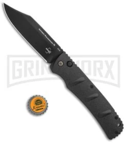 Boker XXL Kalashnikov Automatic Knife - Black Bowie -Elite Knives Shop Boker XXL Kalashnikov Bowie Auto Black BHQ 99623 jr bottlecap large