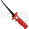 Bubba Blade Whiffie Red Rubber 11" Fixed Blade Knife - Black Plain