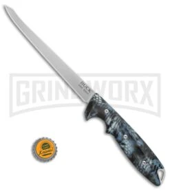 Buck Knives Buck 035 Abyss Kryptek Neptune Fillet Knife - Satin Plain -Elite Knives Shop Buck 035 Abyss Fillet knife kryptek neptune satin BHQ 66577 er size large