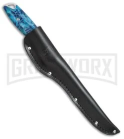 Buck Knives Buck 035 Abyss Kryptek Pontus Fillet Knife - Satin Plain -Elite Knives Shop Buck 035 Abyss Fillet knife kryptek pontus satin BHQ 51747 er sheath large