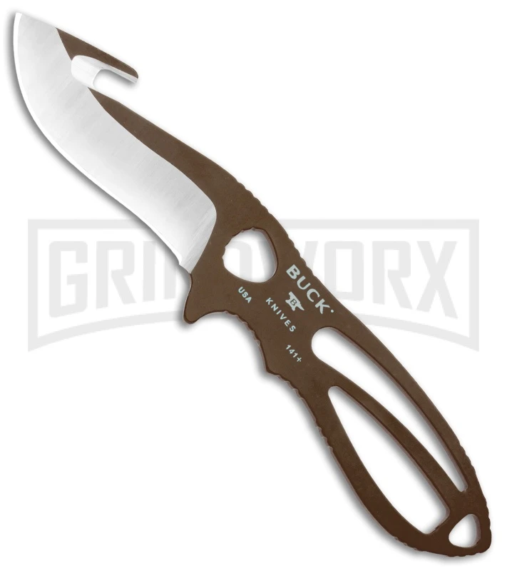 Elite Knives Shop -Elite Knives Shop Buck PackLite Large skinner guthook Brown Satin 0141BRG BHQ 106681 jr large