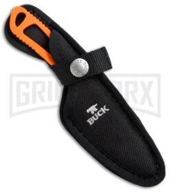 Buck Knives Buck PakLite Caper Fixed Blade Knife - Orange Plain -Elite Knives Shop Buck PakLite Caper Orange BU135ORS BHQ 41193 jr sheath large