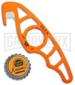 Buck Knives Buck PakLite Large Guthook Fixed Blade - Orange Plain -Elite Knives Shop Buck PakLite Large Orange Guthook 0499ORG3 B BHQ 41360 jr bottlecap large