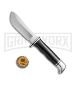 Buck Knives Buck Skinner Black Hunting Fixed Blade Knife - Satin Plain -Elite Knives Shop Buck Skinner Hunter Knife 0103BKS BHQ 41135 jr bottlecap large