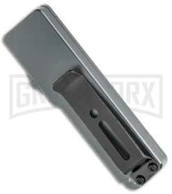 Chud Gray OTF Automatic Knife - Stonewash Tanto Plain -Elite Knives Shop Chud Mini Gray OTF Auto Pocket Clip BB Tanto GX 38552 jr side large