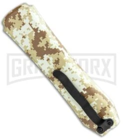 Coffin Blaster Sand Camo DA/OTF Automatic Knife - Black Plain -Elite Knives Shop Coffin Blaster Sand Camo DA OTF Auto Black Plain GX 35361 jr side large