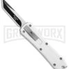 Coffin Blaster Silver DA/OTF Automatic Knife - Tanto Two-Tone