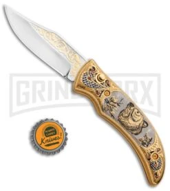 Custom Russian Gold Bear Automatic Knife - Polish Plain 11 Custom Russian Gold Bear Automatic Knife - Polish Plain -Elite Knives Shop Custom Russian Gold Bear Auto Polish RV HC3 BEAR GX 31049 jr bottlecap large