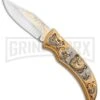 Custom Russian Gold Bear Automatic Knife - Polish Plain