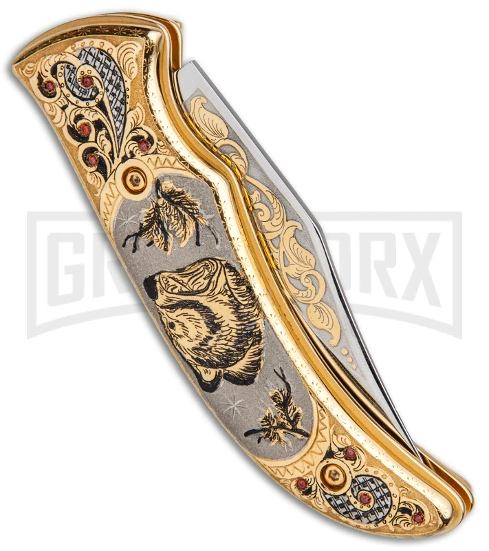 Custom Russian Gold Bear Automatic Knife - Polish Plain 3 Custom Russian Gold Bear Automatic Knife - Polish Plain - Image 3