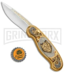 Custom Russian Gold Wolf Automatic Knife - Polish Plain 11 Custom Russian Gold Wolf Automatic Knife - Polish Plain -Elite Knives Shop Custom Russian Gold Wolf Auto Polish RV HC2M WOLF GX 31047 jr bottlecap large