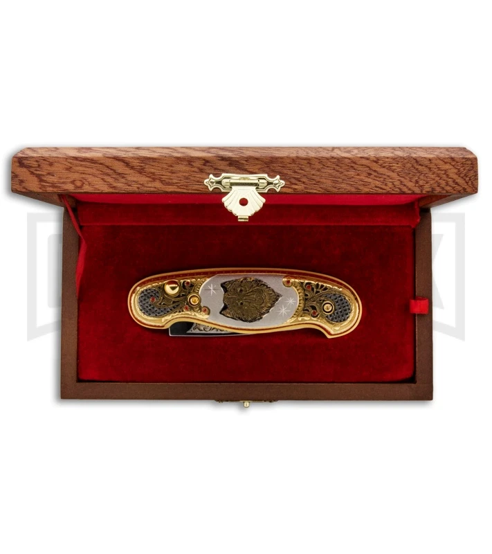 Custom Russian Gold Wolf Automatic Knife - Polish Plain 4 Custom Russian Gold Wolf Automatic Knife - Polish Plain - Image 4