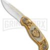 Custom Russian Gold Wolf Automatic Knife - Polish Plain