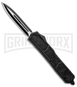 Delta Force D/A Black Tactical OTF Automatic Knife - Black Plain