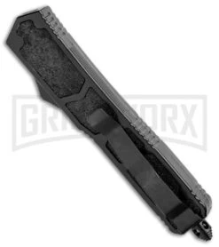 Delta Force D/A Black Tactical OTF Automatic Knife - Black Plain -Elite Knives Shop Delta Force DA Black OTF Black Plain GX 19373 jr side large