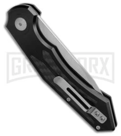 Diablo Automatic Knife Black Aluminum - Satin Plain -Elite Knives Shop Diablo Automatic Knife Black Aluminum Satin 3in BHQ 183583 td side large
