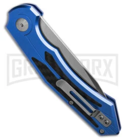 Diablo Automatic Knife Blue Aluminum - Satin Plain 5 Diablo Automatic Knife Blue Aluminum - Satin Plain -Elite Knives Shop Diablo Automatic Knife Blue Aluminum 3in Satin BHQ 183580 td side large