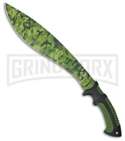 Elk Ridge Bolo Black/Green Rubber 19.5" Machete - Camo Plain